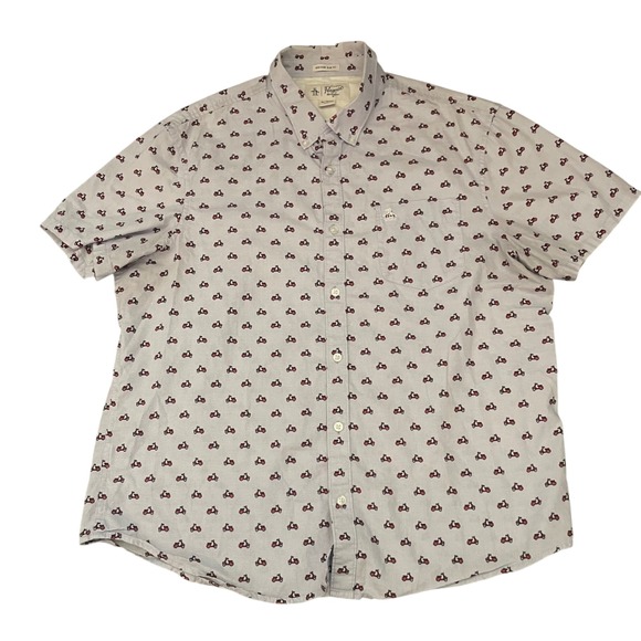 Penguin Heritage Slim Fit Short Sleeve Button Up Shirt Mens XL Graphic Vespa - Picture 1 of 11